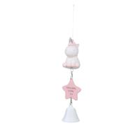 Pink Resin Unicorn Wind Chime Hanging Bell for Indoor Outdoor Use