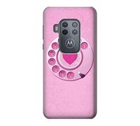 Pink Retro Rotary Phone Case Cover For Motorola Moto One Zoom, Moto One Pro