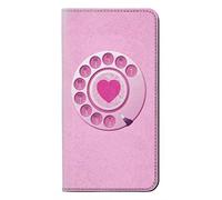Pink Retro Rotary Phone PU Leather Flip Case Cover For Sony Xperia 10 II