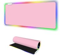 Pink RGB Gaming Mouse Pad I Large Mousepad with 14 Led Light Modes I Keyboard Pad Gaming Desk Mat I Non-Slip Rubber Base Big Mouse Mat for Gamer I 900x400x4mm Waterproof Mousepad for Gaming PC MacBook