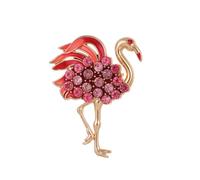 Pink Rhinestone Flamingo Blue Enamel Birds Brooch Pins Jewelry Friends Christmas Gifts, normal, Metal, gem na