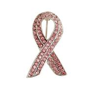 Pink Rhinestone Ribbon Brooch Breast Cancer Awareness Brooch Pin Rhinestone Zirconia AIDS Hope Pink Ribbon Lapel Pin Full Diamond Lapel Pins Jewelry Gifts for Support Survivor