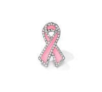 Pink Rhinestone Ribbon Brooch Crystal Breast Cancer Awareness Pin Symbol of Support and Survival Lapel Pins Jewelry Gifts for Support Survivor