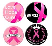 Pink Ribbon Awareness Breast Cancer Enamel Brooch Pin Badge, Women'S Jewellery Accessory, Breast Cancer Gift, Doctor, Nurse Help Love Women Thank You Doctor Nurse Proud Pride Hero (A-4 Style, 20PCs)