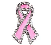Pink Ribbon Awareness Breast Cancer Pin Badge Brooch (Modern)