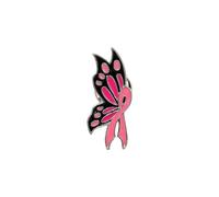 Pink Ribbon Breast Cancer Awareness Brooches Pin, Love Faith Strength Hope Butterfly Brooches Pin, Rhinestone Pink Ribbon Hope Pin Brooch, S, Zinc, no gemstone