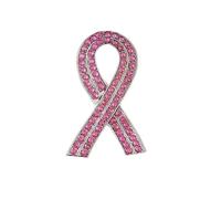 Pink Ribbon Breast Cancer Awareness Brooches Pin, Love Faith Strength Hope Butterfly Brooches Pin, Rhinestone Pink Ribbon Hope Pin Brooch, S, Zinc, no gemstone