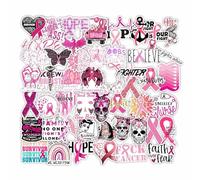 Pink Ribbon Breast Cancer Awareness Waterproof Vinyl Stickers Suitable for Motorcycle Laptop Desktop Cup Waterproof Sticker