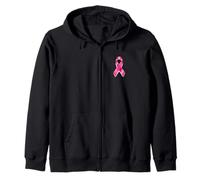 Pink Ribbon Breast Cancer Awareness Zip Hoodie