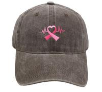 Pink Ribbon Breast Cancer Baseball Caps,Adjustable Women's Baseball Cap,Embroidered Denim Hats,Hip Hop Hat,Outdoor Sports Hat for Breast Cancer International Publicity Day