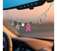 Pink Ribbon Breast Cancer Faith Hope Infinity Symbol- Car Rear View Mirror Accessories,Peace Dove Cute Car Decor Pendant, Boxing Glove Automotive Interior Decoration Charm for Women