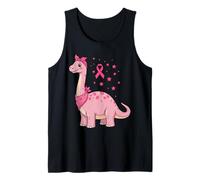 Pink Ribbon Cartoon Brontosaurus for Breast Cancer Awareness Tank Top