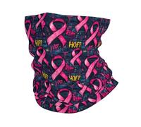 Pink Ribbon Doodle Decorative Neck Scarf Anitdust Half Face Scarf Hair Band For Workout Climbing Skiing