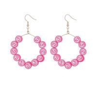 Pink Ribbon Earrings for Women Breast Cancer Awareness Jewelry Pink Ribbon Butterfly Hat Bowknot Boot Hope Fight Support Earrings for Friends Family Encourage Gifts, M, Zinc, No Gemstone