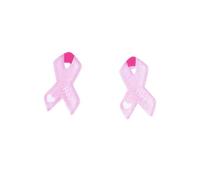 Pink Ribbon Earrings for Women Breast Cancer Awareness Jewelry Pink Ribbon Butterfly Hat Bowknot Boot Hope Fight Support Earrings for Friends Family Encourage Gifts, M, Zinc, No Gemstone