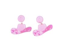 Pink Ribbon Earrings for Women Breast Cancer Awareness Jewelry Pink Ribbon Butterfly Hat Bowknot Boot Hope Fight Support Earrings for Friends Family Encourage Gifts, M, Zinc, No Gemstone