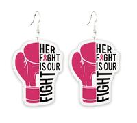 Pink Ribbon Earrings for Women Breast Cancer Awareness Jewelry Pink Ribbon Butterfly Hat Bowknot Boot Hope Fight Support Earrings for Friends Family Encourage Gifts, M, Zinc, No Gemstone