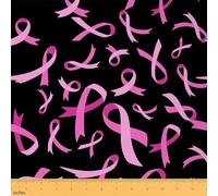 Pink Ribbon Fabric by The Yard,Breast Cancer Awareness Upholstery Fabric,Breast Cancer Survivor Gifts Decorative Fabric,DIY Craft Patchwork Outdoor Fabric for Sewing Quilting,1 Yard,Pink Black