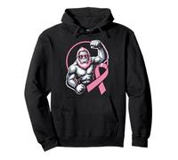 Pink Ribbon Gorilla Flex Power Breast Cancer Awareness Pullover Hoodie