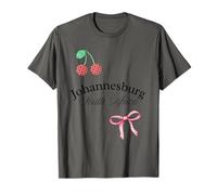 Pink Ribbon Johannesburg South Africa Cherries Aesthetic T-Shirt