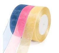 Pink Ribbon Organza 25mm 150 Yards Blue Ribbons for Gift Wrapping Thin Gold Ribbons for Crafting Christmas Ribbon for Crafts Christmas Cake Prsents Decoration Candy Cane Easter Flower Bouquet Bows