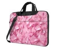 Pink Ribbon Pattern Laptop Tote Bag for Men Women 14 inch Laptop Sleeve Shoulder Briefcase Messenger Computer Bag