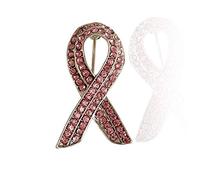 Pink Ribbon Pin Breast Cancer Awareness Brooch Pin Enamel Rhinestone Badge Gift Decorations