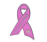 Pink Ribbon Pin Breast Cancer Awareness Enamel Lapel Pins Brooch Cancer Awareness Ribbon Badge Jewelry Gift For Fundraiser, Marathon, Volunteer