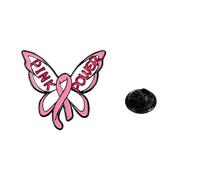 Pink Ribbon Pin Breast Cancer Gifts for Women Enamel Butterfly Breast Cancer Awareness Lapel Pins Hope Love Fight Hope Official Ribbon Pins Breast Cancer Brooch, Alloy Steel, no gemstone