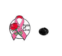 Pink Ribbon Pin Breast Cancer Gifts for Women Enamel Butterfly Breast Cancer Awareness Lapel Pins Hope Love Fight Hope Official Ribbon Pins Breast Cancer Brooch, Alloy Steel, no gemstone