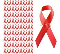 Pink Ribbon Pins 100 Pcs,Cross logo charity event badge Health Awareness Lapel Pin Breast Cancer Awareness Lapel Satin Brooch Pins for Charity Fundraising,Memorials Activity, HIV, Drug Prevention