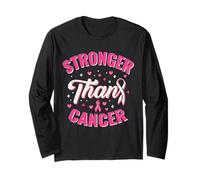 Pink Ribbon Stronger Than Cancer Survivor Fighter Support Long Sleeve T-Shirt