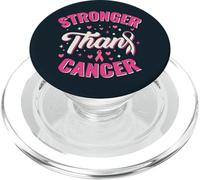 Pink Ribbon Stronger Than Cancer Survivor Fighter Support PopSockets PopGrip for MagSafe