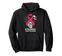 Pink Ribbon Stronger Than Scare Cool Women's Pink Halloween Pullover Hoodie