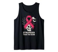 Pink Ribbon Stronger Than Scare Cool Women's Pink Halloween Tank Top