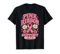 Pink Ribbon Support Club Breast Cancer Awareness Month Value Graphic T-Shirt