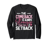 Pink Ribbon The Comeback is Always Stronger Than The Setback Long Sleeve T-Shirt