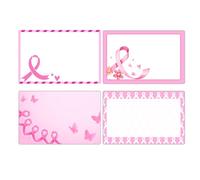 Pink Ribbon Theme Name Tags,2"x 3" to from Gift Labels 200 Pcs Adhesive Name Tags Sticker Name Badges Labels for Fundraising, Charity Events and Support Groups