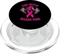 Pink Ribbon Witch Wears Pink Cute Women's Spooky Awareness PopSockets PopGrip for MagSafe