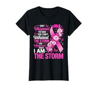 Pink Ribbon Women Girl I'm The Storm Warrior Breast Cancer T-Shirt