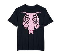 Pink Ribs Bat Pastel Goth Halloween Kawaii Skeleton Witch T-Shirt, Men's Big and Tall, Black, 2X Tall