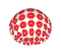 Pink ripe Grapefruit Slice Printed Bathing Cap, Dual Layer Hair Protector, Elastic Hair Cover For Washing Face, 10.6in/27cm
