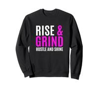 Pink Rise, Grind, Hustle, Shine Pink Graphic Sweatshirt