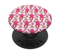 Pink Roller Monkey Funny Cute Rabbit monkey PopSockets Adhesive PopGrip