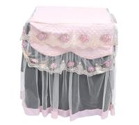 Pink Roller Washing Machine Dust Cover Suede Lace Decor | Discoloration and Scratches, Protects against Dampness, Fine Workmanship, Beautiful Practical Finish