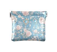 Pink Romantic Rose Sapphire Women's PU Leather Coin Purse Fancy Jewelry Organizer for Ladies, Pink romantic rose sapphire, One Size, Modern
