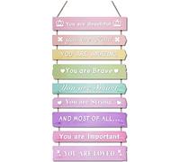 Pink Room Decor for Teen Girls Aesthetic, Cute Bedroom Wall Decor for Baby Girl, Boho Rainbow Wall Art Signs, Trendy Stuff Decorations for Kids Nursery Bed Room Dorm Classroom Bathroom