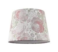 Happy Homewares Pink Rose Floral Designed Drum Lamp Shade in Jacquard Cotton Fabric