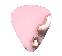 Pink Rose Balloon Heart Printed Guitar Picks Personalized Guitar Plectrums 12 Pcs For Acoustic Guitar Electric Guitar And Bass Bulk Guitar Pick One Size