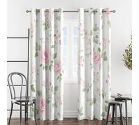 Pink Rose Blackout CurtainsFloralDrapes for Bedroom & Living Room Thermal Insulated 46x54 Inch Eyelet Window Treatments 2 Panels Set Elegant Home Decor for Privacy & Style